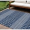 Homeroots 8' X 10' Navy Blue And Denim Blue Tribal Washable Indoor Outdoor Area Rug 582575 - alternate 1