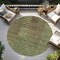 Homeroots 8' Brown Taupe And Green Round Striped Washable Indoor Outdoor Area Rug 613171 - alternate 4