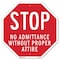 Signmission Stop No Admittance Without Proper A, 6 Inch X 6 Inch, Plastic Sign OC-P-6-180 - alternate 1