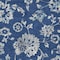 Homeroots 5' X 8' Navy Blue And Gray Floral Washable Indoor Outdoor Area Rug 589483 - alternate 4