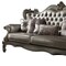 Homeroots 46" Platinum Faux Leather Curved Sofa And Toss Pillows 348644 - alternate 3