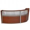 Linea Italia Curved Reception Desk 2 Units, Clear Panel, 124 inW x 49 inD, Cherry ZUC316 - alternate 1