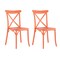 Homeroots Set of Four 21" Salmon Heavy Duty Plastic Outdoor Stacking Dining Chairs 565177 - alternate 2
