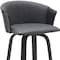Homeroots 30" Gray And Black Faux Leather Swivel Bar Height Bar Chair 534424 - alternate 3