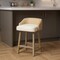 Homeroots 24" Beige and Natural Solid Wood Fabric And Jute Low Back Counter Height Bar Chair 605915 - alternate 1
