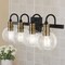 Jonathan Y Marais 29.75" 4-Light Iron/Glass Rustic Vintage LED Vanity Light, Black/Brass Gold JYL3529A - alternate 3