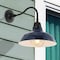 Jonathan Y Aurora 12.3 in. 1-Light Farmhouse Industrial Iron LED Gooseneck Arm Outdoor Sconce, Navy JYL7613C - alternate 3