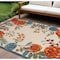 Homeroots 10' X 14' Ivory Orange Blue And Green Floral Indoor Outdoor Area Rug 548105 - alternate 4