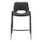 Homeroots Set of Two 26" Black Faux Leather And Steel Low Back Counter Height Bar Chairs 555660 - alternate 4