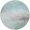 Homeroots 8' Blue And Mint Green Round Abstract Washable Indoor Outdoor Area Rug 611284 - alternate 4