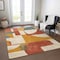 Homeroots 9' X 12' Coral Gold And Ivory Geometric Washable Indoor Outdoor Area Rug 617906 - alternate 3