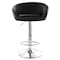 Elama 2 Piece Adjustable Faux Leather Bar Stool in Black with Chrome Base ELM-702-BLK - alternate 5