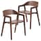 Leisuremod Rivo Collection Elegant Dining Chair in Dark Walnut Color Wood, 2PK RC20DRW2 - alternate 1