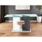 Homeroots 36" Clear And Gray Glass And Stainless Steel Double Pedestal Base Dining Table 383831 - alternate 4