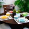 Gibson Home Confetti Band 12 Piece Mix and Match Round Ceramic Dinnerware Set in Assorted Colors 116932.12 - alternate 2