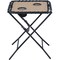 Outdoor Expressions Tan 18'' Square Steel Folding Side Table ZD-T1022-TAN - alternate 2