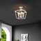 Jonathan Y Plains 12" 4-Light Modern Farmhouse Metal Open-Frame Pagoda LED Semi Flush Mount Mini Lantern, White JYL7610E - alternate 3