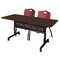 Regency Kobe Flip-Top Privacy Nesting Table W/ 2 M Stack Chairs, 60 in W, 30 in L, Neo Walnut MKFTM6030NW47BY - alternate 1