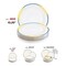 Smarty Had A Party 10.25" White with Blue and Gold Harmony Rim Plastic Dinner Plates (120 Plates), 120PK 600-CASE - alternate 5