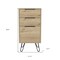 Homeroots 18" Brown and Black Three Drawer Standard Chest 478262 - alternate 2