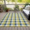 Homeroots 10' X 14' Yellow Blue And Beige Plaid Washable Indoor Outdoor Area Rug 601451 - alternate 5