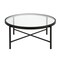 Homeroots 36" Black Glass And Steel Round Coffee Table 520915 - alternate 3
