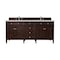James Martin Vanities Brittany 72'' D Vanity, Burnished Mahogany w/ Victorian Sil Silestone Top w/ Wireless Charger 650-V72-BNM-FVSL - alternate 1