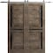 Sartodoors Sturdy Dbl Barn Door 48 x 80in W/, Cognac Oak W/ Black Glass, SS 13FT Rail Hangers Heavy Set VEREGIO7588DB-S-AKA-48 - alternate 3