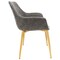 Leisuremod Markley Modern Leather Dining Arm Chair with Gold Metal Legs, Grey, 2PK ECG26GR2 - alternate 5