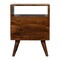 Homeroots 24" Brown Solid Wood Square Two Drawer Nightstand 651576 - alternate 3