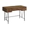 Homeroots 47" Brown and Black Wood and Metal Sled Computer Desk With Three Drawers 489914 - alternate 1