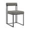 Homeroots Set of Two Gray And Black Upholstered Faux Leather Open Back Dining Side Chairs 569416 - alternate 1