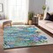 Homeroots 10' X 14' Teal Blue Ivory And Gold Abstract Washable Indoor Outdoor Area Rug 643564 - alternate 2