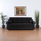 Homeroots 89" Black Polyester Convertible Futon Sleeper Sofa And Toss Pillows With Storage 607109 - alternate 1