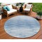 Homeroots 8' Navy Blue And Sky Blue Round Abstract Washable Indoor Outdoor Area Rug 587400 - alternate 1