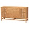 Bali & Pari Vivan Bohemian Honey Rattan and Mahogany Wood 3-Drawer Storage Cabinet 253-13911-ZORO - alternate 1