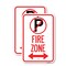 Signmission Fire Zone No Parking Symbol and Arrow Pointing Left an, 12'' X 18'', Heavy Gauge Aluminum, 2PK A-1218-2PACK-23975 - alternate 1