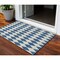 Homeroots 3' X 5' Navy Blue And Ivory Geometric Washable Indoor Outdoor Area Rug 577067 - alternate 1