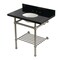 Kingston Brass 36-Inch Black Granite Console Sink with Brass Legs and Shelf, 8-Inch, 3-Hole KVPK36KBB8 - alternate 1