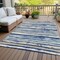 Homeroots 10' X 14' Navy Blue Beige And Ivory Striped Washable Indoor Outdoor Area Rug 598913 - alternate 3