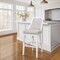 Homeroots 31" Gray And White Faux Leather And Solid Wood Bar Height Swivel Bar Chair 550090 - alternate 3