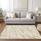 Homeroots 3' X 5' Gold And Ivory Abstract Washable Indoor Outdoor Area Rug 614347 - alternate 2