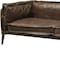 Homeroots 71in Chocolate And Silver Top Grain Leather Loveseat 515670 - alternate 3