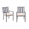Homeroots Set of Two Dark Gray Aluminum Outdoor Stacking Dining Chairs with Beige Cushion, 2PK 489552 - alternate 1
