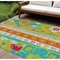 Homeroots 9' X 12' Teal Blue Green And Pink Aztec Washable Indoor Outdoor Area Rug 598524 - alternate 1
