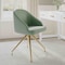 Martha Stewart Sora Upholstered Stationary Office Chair in Sage/Polished Brass CH-222119-SG-GLD-MS - alternate 3