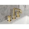 Kingston Brass Widespread Bathroom Faucet with Push Pop-Up Drain, Brushed Brass KS1417RNK - alternate 4