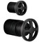 Brizo Litze Pressure Balance Valve With Diverter Trim Handle Kit, Wheel Matte Black/Luxe Steel HW75P32-BLSL - alternate 1