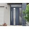 Vdomdoors Steel Door Deux 1717 Gray Graphite Stainless Inserts Single Modern Painted-W48xH96-Right Inswing DEUX1717EXD-GRE-W36+12 x H80+16-Right-hand Inswing - alternate 2
