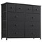 Homeroots 39" Black And Gray Ten Drawer Fabric Dresser 438314 - alternate 1